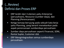 ENTERPRISE RESOURCE PLANNING (ERP)