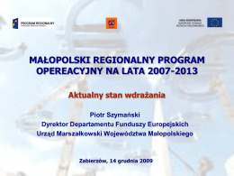 małopolski regionalny program operacyjny a