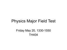 Physics Major Field Test