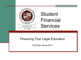Student Budgets - Seattle University School of Law