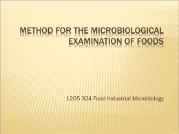 Method for the Microbiological Examination of Foods