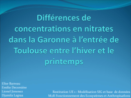 Différences de concentrations en nitrates dans la Garonne à l`entrée