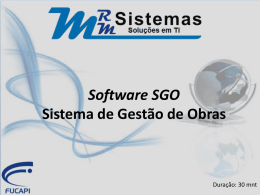 Software SGO Sistema de Gestão de Obras