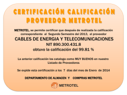 certificacion calificacion proveedores dic 2013