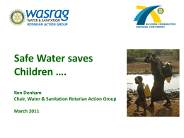 Rotary and The Millennium Goal for Safe Water