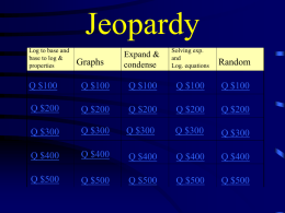 Jeopardy logs and expon