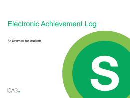 Electronic Achievement Log - an overview for students