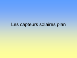 Les capteurs solaires plan