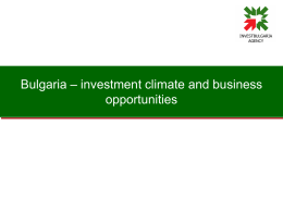 Presentation - Invest Bulgaria Agency