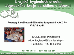 D Ověřování účinného fungování HACCP vnitřní audit