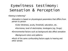 Eyewitness testimony: Sensation & Perception