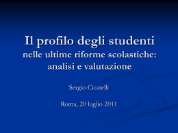 Il profilo degli studenti - Chiesa Cattolica Italiana