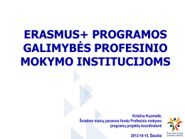 Erasmus plius programa - Lietuvos profesinio mokymo įstaigų