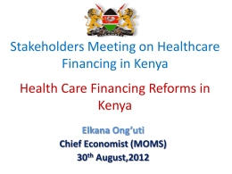 MOH Presentation - GTZ Kenya Health