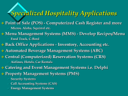 COMPUTER BASED PROPERTY MANAGEMENT SYSTEMS (PMS)