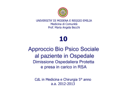 10.Caso Clinico DOP e RSA - Facolt&agrave; di Medicina e Chirurgia
