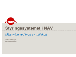 Styringssystem i NAV v/ Tom Østhagen