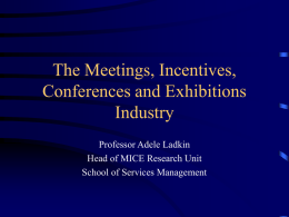 The Meetings, Incentives, Conferences and Exhibitions Industry