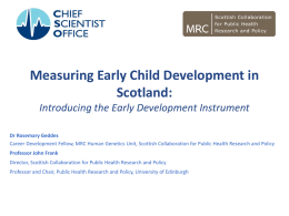 Measuring Early Child Development in Scotland
