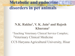 Metabolic diseases in pets