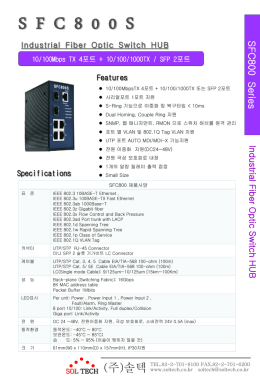 SFC800 Series Industrial Fiber Optic Switch HUB 10/100Mbps TX 8
