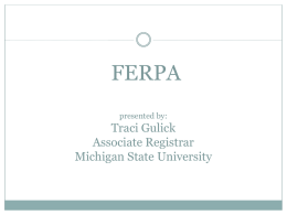 FERPA - Michigan Community College NETwork