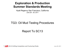 TG 3 -2011 Summer - San Francisco SC13 Report