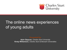 The online news experiences of young adults