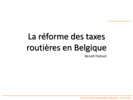 La réforme des taxes routières en Belgique