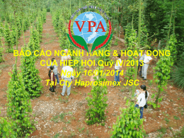 Báo cáo Quý IV năm 2013 - Hiệp hội Hồ tiêu Việt Nam