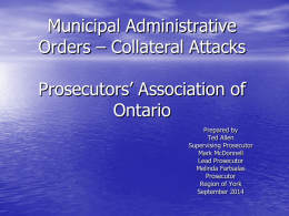 Building Code Act - Prosecutors` Association of Ontario