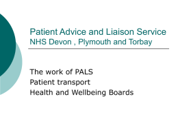 Patient Advice and Liaison Service Devon , Plymouth and Torbay NHS