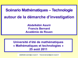 Diaporama_Math_Techno_1 - Mathématiques académie de Rouen