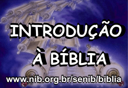 BÍBLIA - Nova Igreja Batista