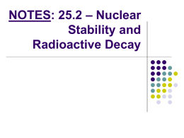 Unit III – Nuclear Stability and Radioactive Decay