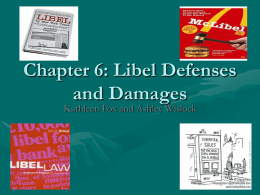 Chapter 6: Libel Defenses and Damages