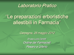 Le preparazioni erboristiche allestibili in Farmacia