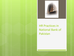 HR Policies of NBP
