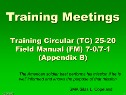 Training Meetings