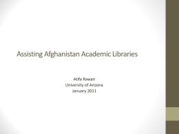 Assisting Afghanistan Academic Libraries