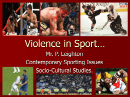 Violence in Sport&hellip; - socio