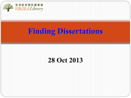 The definition of dissertations