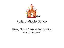 Rising Grade 7 Presentation 2014