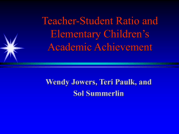 Teacher-Student Ratio and Academic Achievement