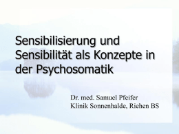 Psychosomatik, Stress und Sensibilisierung - Seminare