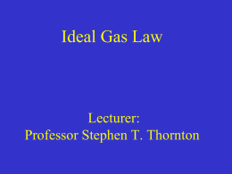 Lecture 33.IdealGasL.. - Faculty Web Sites at the University of Virginia