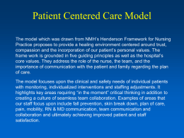 Patient Centered Model - Northwestern Memorial Hospital