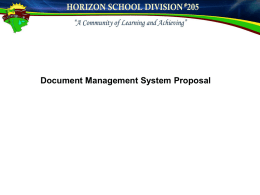 Docushare Proposal - Horizon School Division
