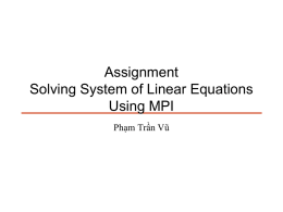Assignment 1 Solving System of Linear Equations Using MPI