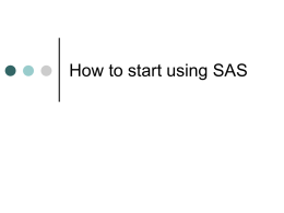 getting start SAS class